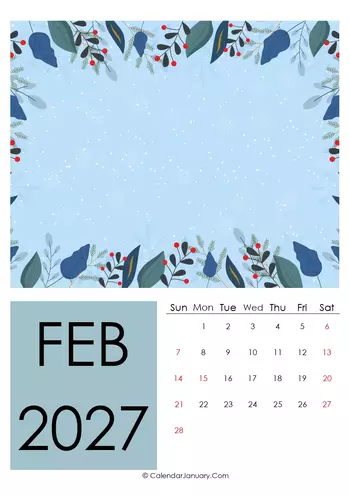 February 2027 photo calendar